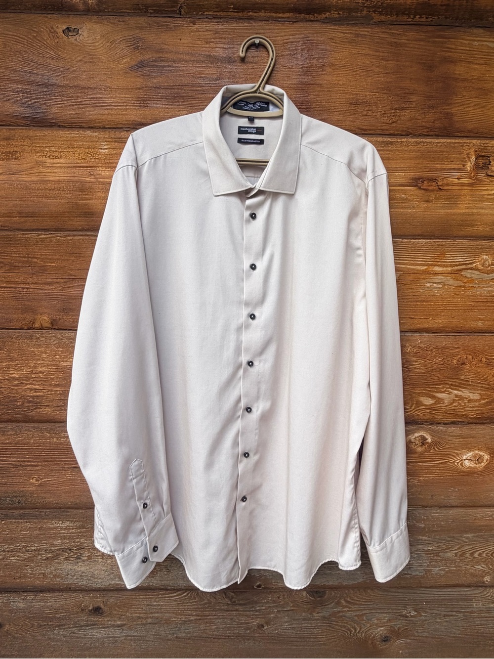 Men's Long-Sleeve Dress Shirt in Light Cream